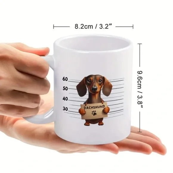 {NIB} 11oz Mug Coffee Mug "Dachshund" White - Picture 3 of 6